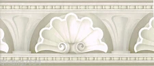 Architectural Shell Leaf Venetian Scroll Beige Cream Taupe Wall paper Border