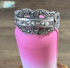 Vintage Sterling Silver .925 Marcasite Size 6.5 Baguette