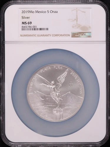 2019-Mo Mexico Silver Libertad 5 Onza NGC MS-69