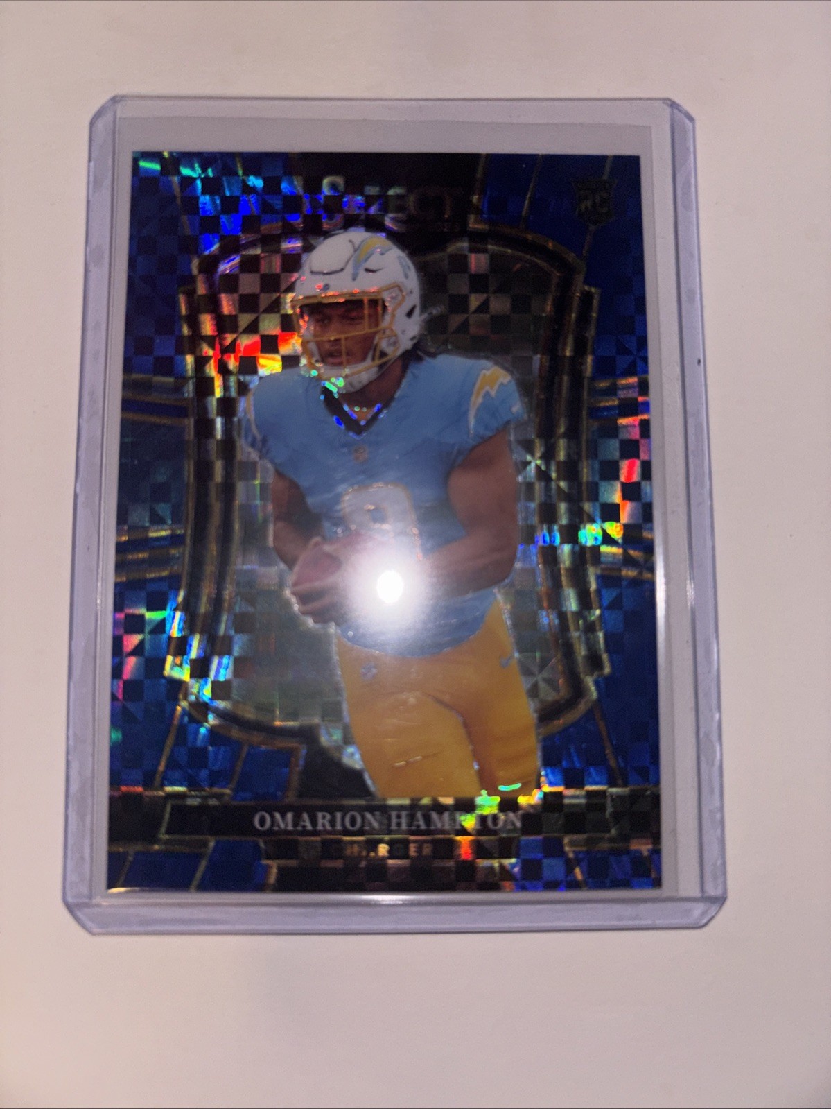 2025 Panini Select Omarion Hampton BLUE PRIZM Premier Level Rookie Card RC /175