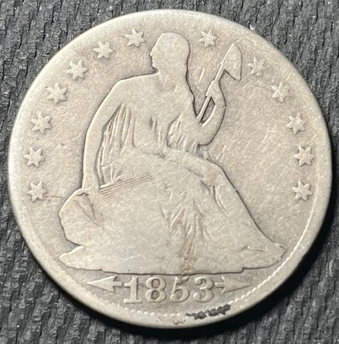 Good+ 1853-O Seated Liberty Silver Half Dollar, Arrows And Rays