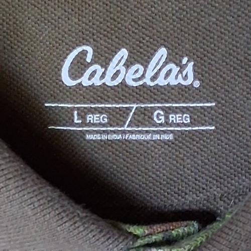 Cabela's Zonz Camo Polo Shirt Mens Size L Green Camouflage Cotton Short Sleeve - Picture 4 of 11