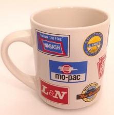 Railroad Logo Coffee Mug ~ 15 R.R. Lines ~ Full Color ~ Chessie, Santa Fe, PRR