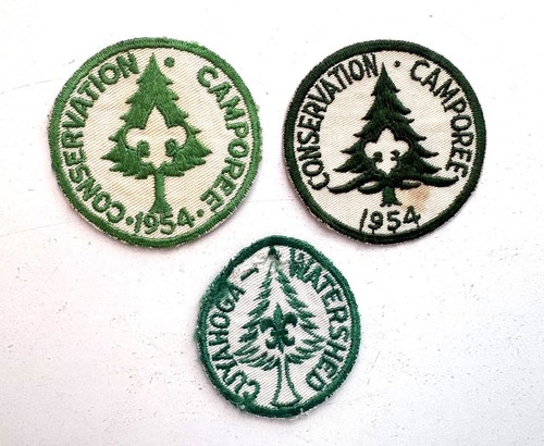 3 diff. 1954, generic style, Conservation Camporee patches; Cuyahoga Watershed
