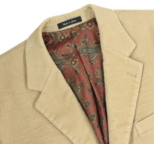 Men's 42 R Ralph Lauren Khaki 100 Cotton Corduroy Sport Coat Blazer Jacket