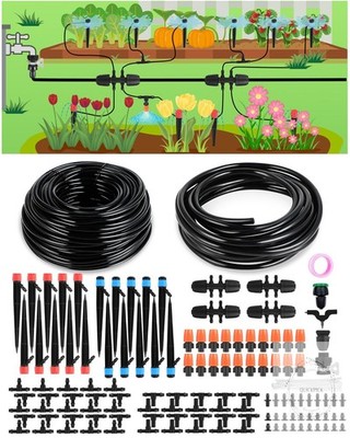 Drip Irrigation System for Watering Garden: 230FT Misting Sprinkler DIY Devices