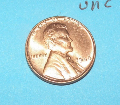 1946     LINCOLN WHEAT CENT   CHOICE BRILLIANT RED UNCIRCULATED  #2