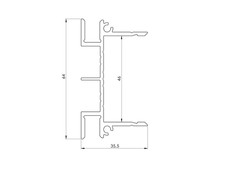 Aluminiumadapter 64x38-1200mm f&uuml;r Jalousien bis 46mm R7016