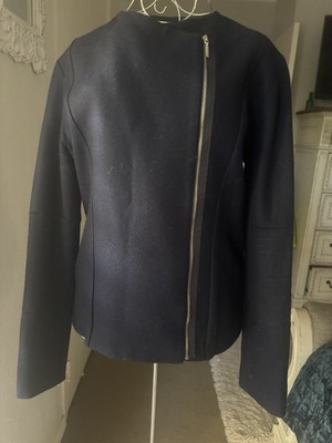 VIKTORIA + WOODS Wool Blend Navy Zip Coat Size 1 8