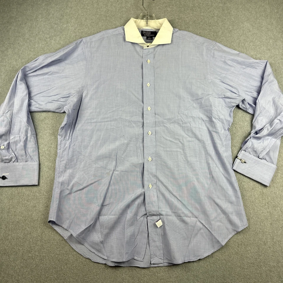 VTG Polo Ralph Lauren Shirt Mens 16-34 Purple Label Button Up LS Contrast READ - Image 2 of 4