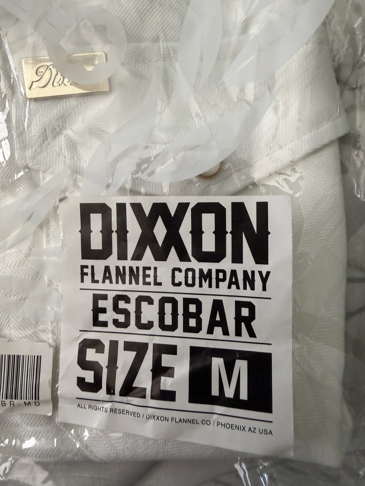 Dixxon Escobar Men’s White Button-Up Shirt Medium New In Bag Rare image 2