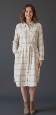 TOAD&CO Egret Lightweight Flannel Belted Shirt Dress Pockets Womens Sz XL NWT