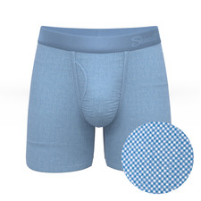 Chambray All Day: Blue Ball Hammock  Pouch Underwear with Fly