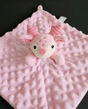Parent's Choice Walmart Pink Reindeer Lovey Security Blanket Minky Dot Rattle