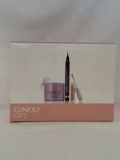 Clinique Gift Set 3 Pc Set Eyeliner Lip, Gloss  Cleansing Balm NIB