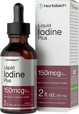 Liquid Iodine | 2 fl oz | 150 mcg | Iodine & Potassium Iodine | by Horbaach