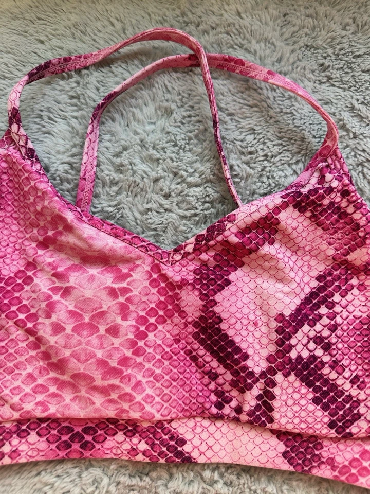 LiCi Fit Python Snake Pink Convertible Sports Bra Gym Training Yoga Medium - Image 2 of 4