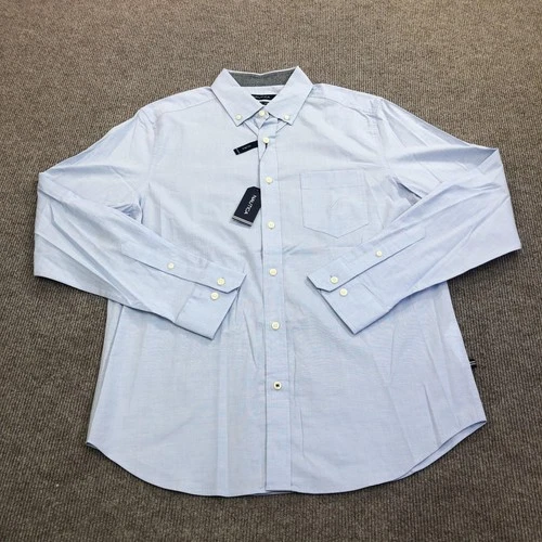 NEW Nautica Shirt Mens Medium Blue Long Sleeve Button Up Classic Fit Stretch video thumbnail