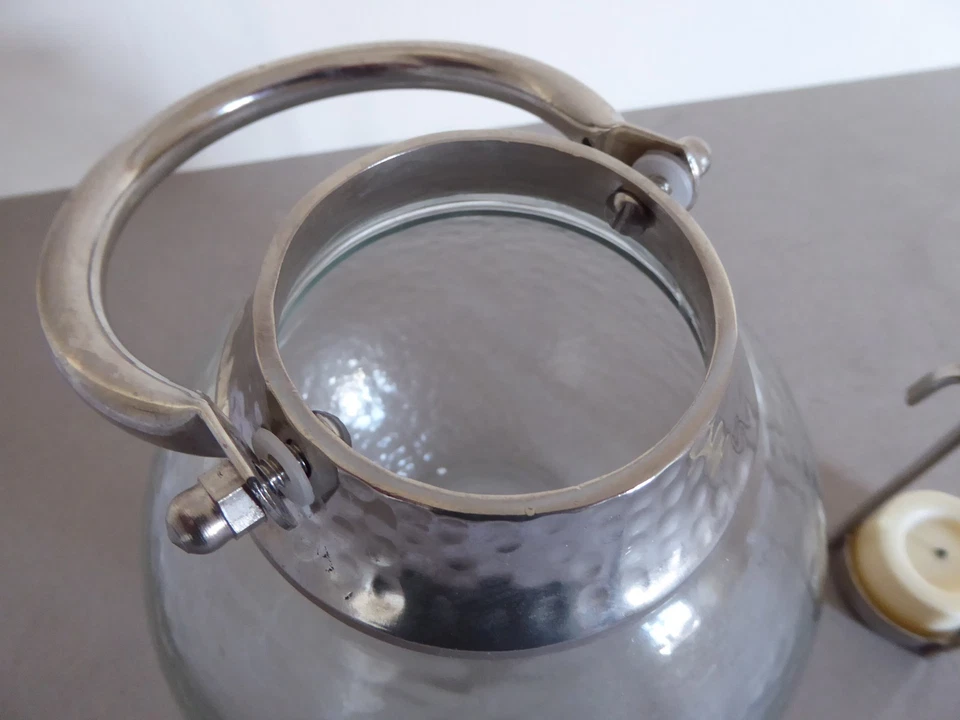 Mottled Glass Globe Lantern with Candle Holder - Image 4 of 4