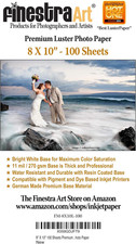 8" X 10" Premium Luster Inkjet Photo Paper - 100 Sheets