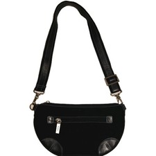 HOBO Black Crescent Shoulder Bag Adjustable Strap Zipper Accent Outer Pocket