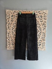 Anthropologie Maeve Colette Black Corduroy wide leg cropped pants 28