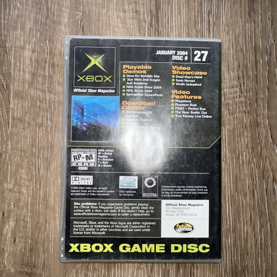 Xbox Magazine Demo Disc 27 Deus Ex 5 Games TESTED FREE SHIP - Image 2 of 4