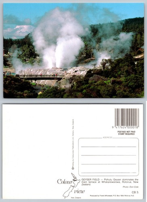#ad Continental Pohutu Geyser Rotorua New Zealand Postcard $4.81