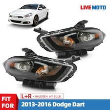 Halogen Headlight For 2013-2016 Dodge Dart Wblack Trim Wbulb Leftright Side Halogen Headlight For 2013-2016 Dodge Dart Wblack Trim Wbulb Leftright Side