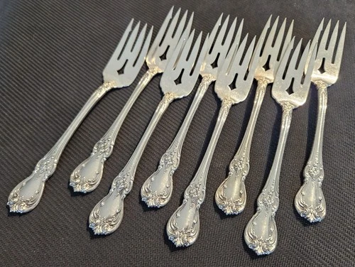 Lot 8 Sterling Silver .925 Towle Salad Forks Old Master 300 Grams