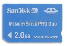 SanDisk Flash Memory Card 2 GB MS Pro Duo Color May Vary SDMSPD-2048-A11