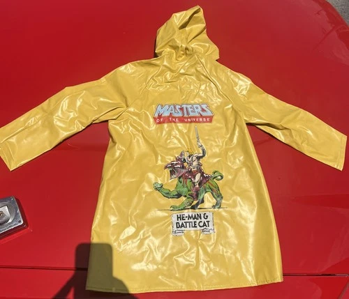 Vintage Master Of The Universe He-Man Battle Cat Yellow Raincoat 1986