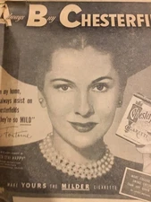 Joan Fontaine Advertising Photo Chesterfield Cigarettes 1949 Oversized Ad Full P