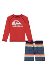 Quiksilver Toddler Boys Rash Guard & Swim Trunks UPF 50+; Size 3T,4T NWT Sealed!