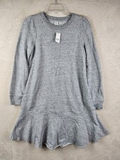 Gap Women's Long Sleeve Fleece Sweatshirt Dress Grey Petites Size XSP