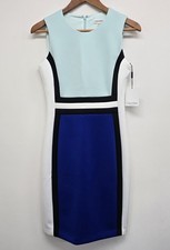 NEW Calvin Klein Scuba Sheath Dress Size 6 Colorblock Stretch Office Career NWT