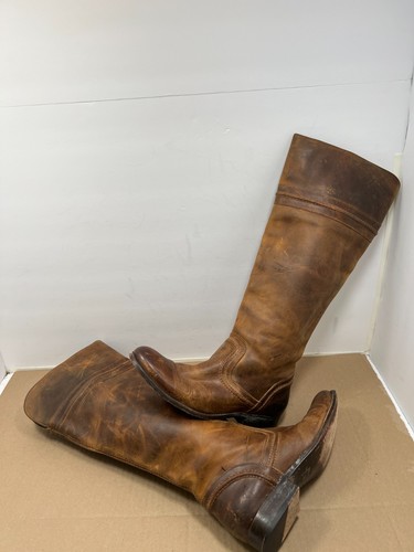 Frye Melissa Trapunto Riding Boots Brown Leather Knee High Tall Womens Sz 9.5 B
