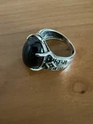 Vintage Avon RJ Graziano Black Onyx Marcasite Sterling Silver 925 Ring Size 6