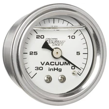 GlowShift Liquid Filled Mechanical Vacuum Vac Gauge White Dial 1-1/2"