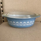 PYREX Vintage Promotional -1964- 043 Oval 1-1/2 Qt. Casserole BLUE TULIP