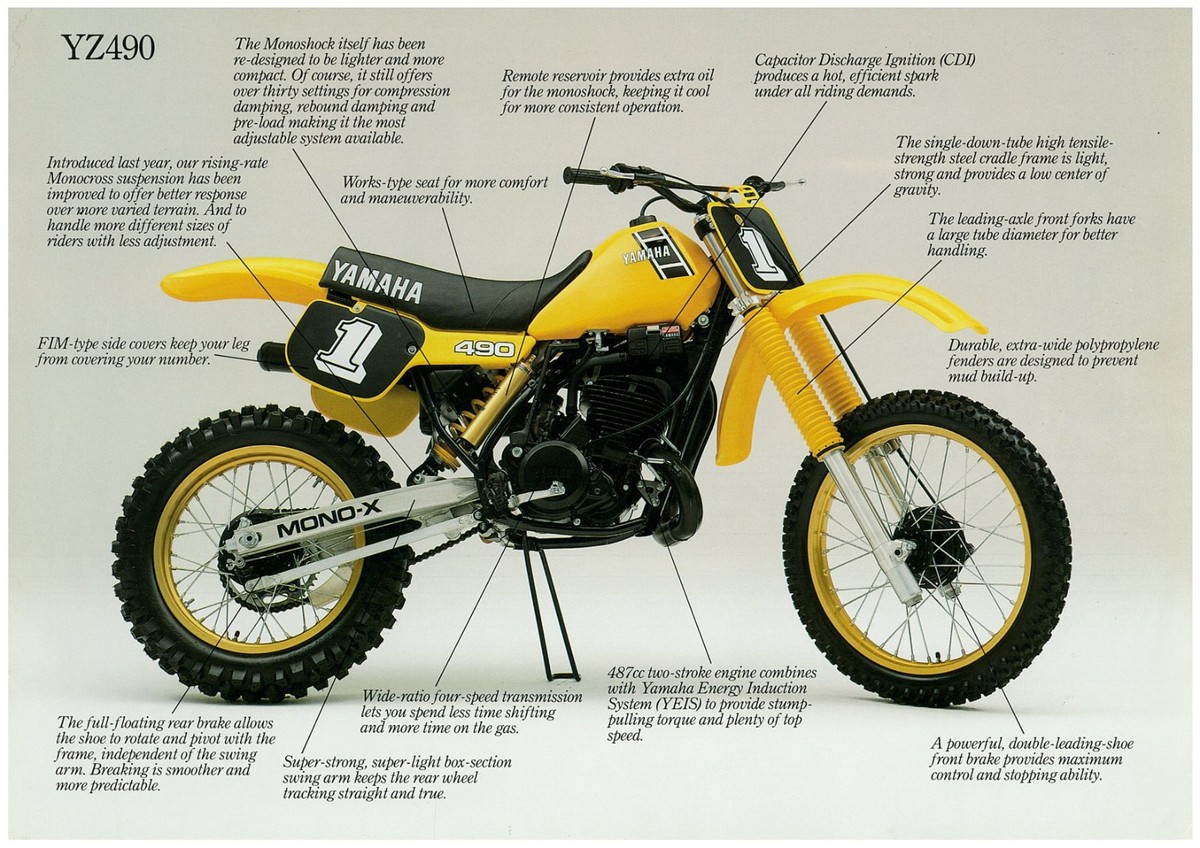 yページ YAMAHA Brochure YZ490 YZ250 YZ125 1983 USA Sales Catalog Catalogue
