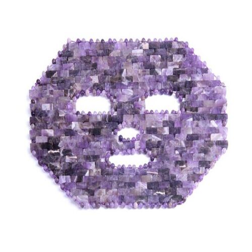 Máscara facial de cuarzo rosa de cristal natural piedra curativa máscara facial de jade frío hecha a mano - Imagen 3 de 12