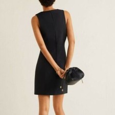 MANGO Mini Sheath Dress in Solid Black