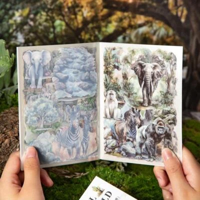 20 Sheets PET Stickers Wild Animals Scrapbooking Sticker for Journal Album Craft - Image 1 of 4