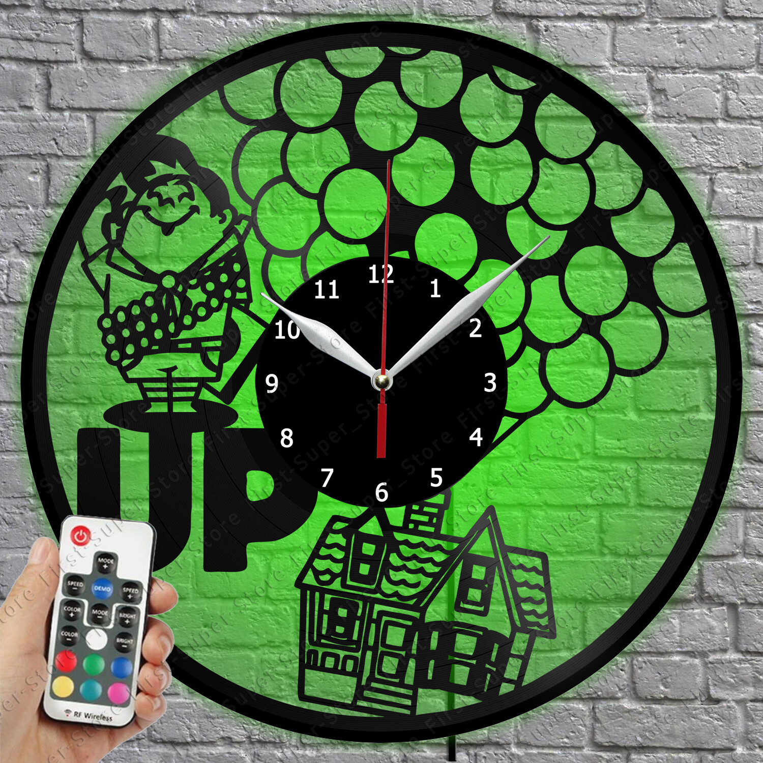 LED Wall Clock with Vinyl Record Design and LED Light 1505