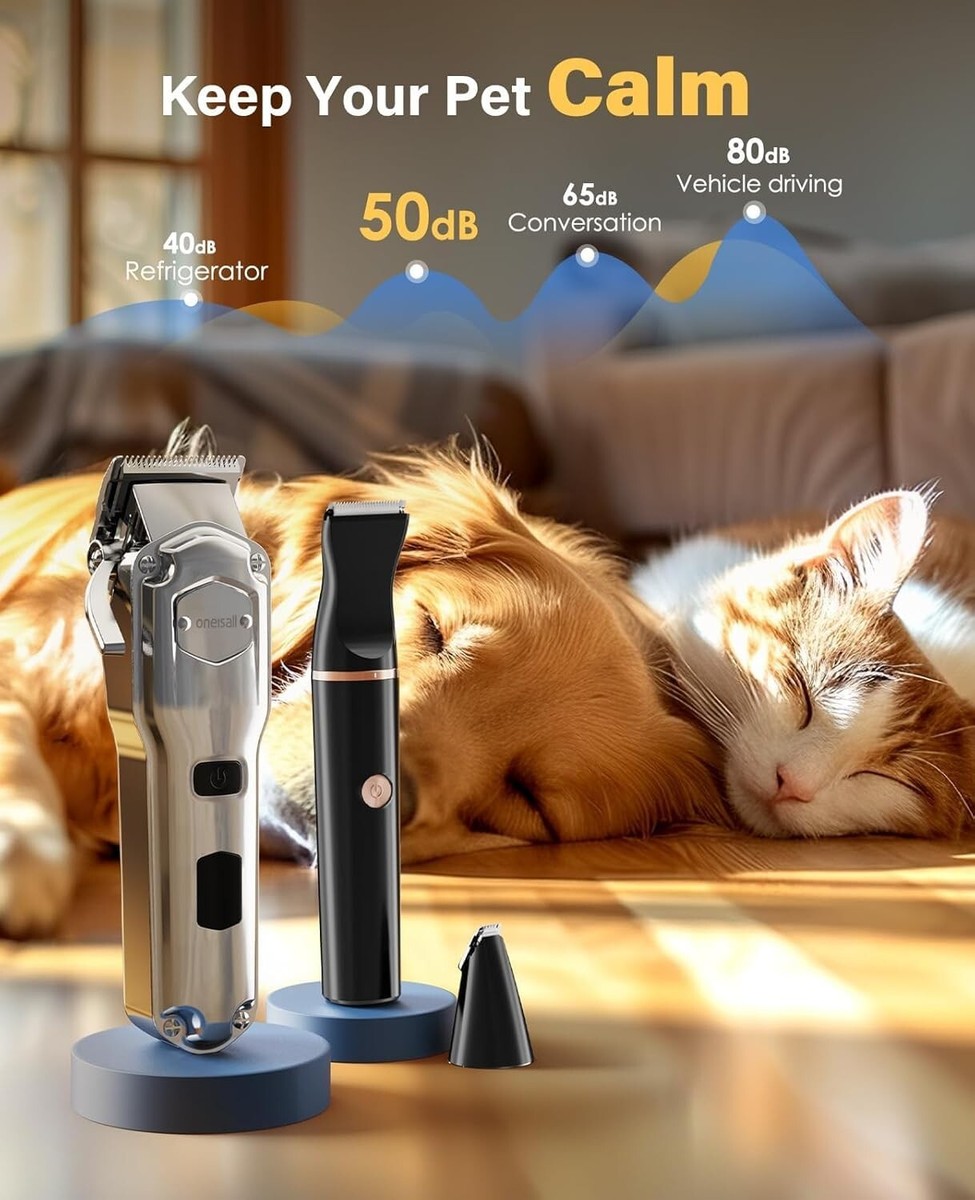 Cat Grooming Supplies Rechargeable Dog Clippers - Low Noise Pet ...