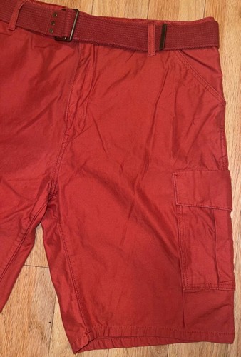 Levi's Men's Cargo Canvas Shorts Size 42 Rust/Orange with Belt - Picture 3 of 11