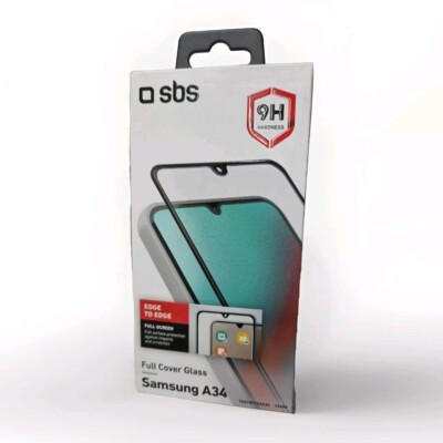 SBS Full Cover Glass für Samsung Galaxy A34 Displayschutzglas Schutzfolie 9H