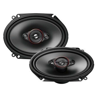 Pioneer TS800M 6'' x8'' inch 4-Way Full Range Speakers 350 Watts Max 80W RMS, Pair