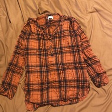 Red Plaid Flannel Shirt For Women - Size Medium